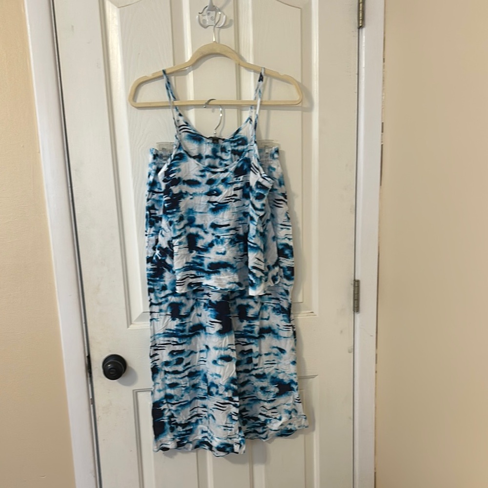 Blue and White Tie-Dye Dress